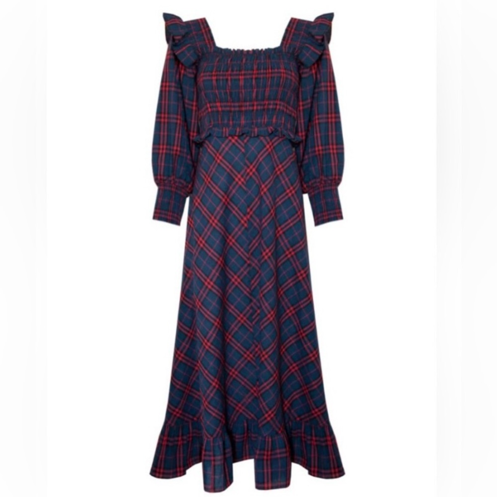 ⭐️LAST CALL⭐️EUC Hunter Bell Annie Navy and Red Plaid Dress